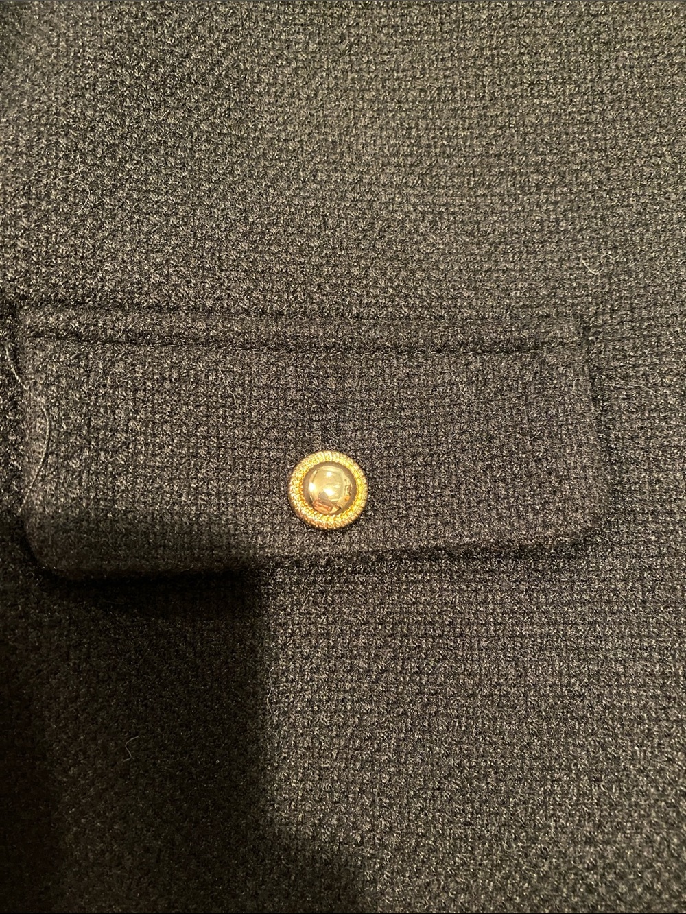 NWT Zara Black Cropped Tweed Lady Jacket/Blazer with Gold-Tone Buttons. Size S. - Picture 6 of 7